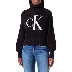 Calvin Klein Jeans Losse geblazen Ck Trui Dames, Zwart