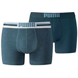 PUMA PUMA Placed Logo Boxer 2p Boxershorts voor heren (2 stuks), Blauw (Denim 162)