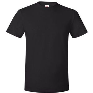 Hanes Heren T-shirt Nano Katoen in dubbelverpakking, zwart.