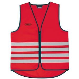 ABUS Lumino Day Vest Veiligheidsvest - Rood veiligheidsvest voor betere zichtbaarheid overdag en 's nachts - voor volwassenen - met ritssluiting - maat M