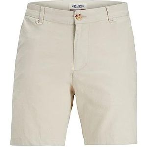 JACK & JONES Heren linnen shorts, lichtbeige, XS, Lichtbeige