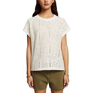 ESPRIT 033ee1k316 T-shirt voor dames, 110/gebroken wit