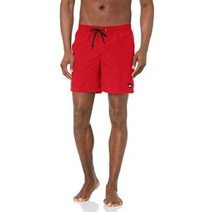 Quiksilver Zwemshorts met elastische tailleband voor volleybal, elastische zwemshorts voor heren, Hoog risico Rood