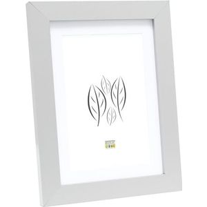 Deknudt Frames S66KD1 - P1 - Basic fotolijst met passe-partout van hout/MDF, 18 x 24 cm, zilverkleurig