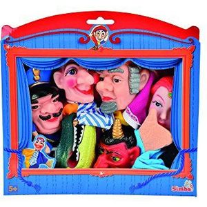 Simba 104586784 - Set van 6 Kasperl-figuren, politieagent, koning, duivel, krokodil, prinses, 6-delig, kop 10 cm, vanaf 5 jaar