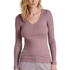 CALIDA Rijkdom Elderberry lange mouwen/3/4 mouwen kanten top, maat 48-50, framboos, 48-50, Framboos