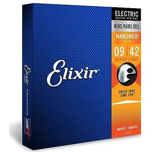 Elixir® Snaren voor elektrische gitaar met NANOWEB® coating, Super Light (.009 - .042)