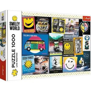Trefl - Smiley World, leef positief! - Puzzels met 1000 stukjes - Collage, Glimlach, Happy Puzzel, DIY puzzel, creatief entertainment, klassieke puzzel voor volwassenen en kinderen 12+