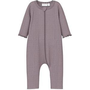 NAME IT Nbfwossa Wool/Silk Rib Nightsuit Pyjama voor baby's, meisjes, Lila.