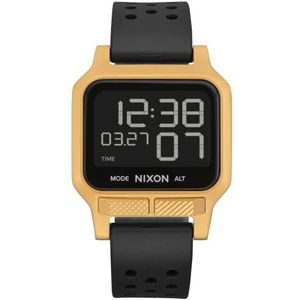 Nixon Unisex digitaal polshorloge met siliconen armband A1320-513-00, goud/zwart, riem, Goud/Zwart, Riem