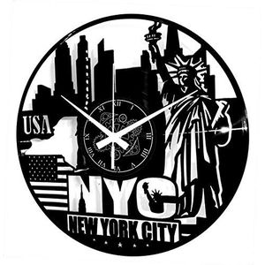 Instant Karma Clocks Wandklok, vinyl, motief New York, skyline
