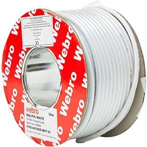 Webro RG6 Digitale coaxkabel voor antenne en satelliet, 50 m, wit