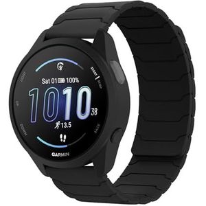 Hinnwer 20 mm magnetische armband, compatibel met Garmin Forerunner 165/Garmin Vivoactive 5/Vívomove Trend/Venu Sq 2/Vivoactive 3, dubbele magnetische band van solide siliconen voor Garmin Venu 2