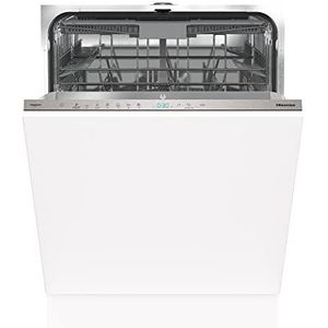 Hisense HV643D60 Lave-vaisselle intégré total 60 cm, 16 couverts, 44 db, départ retardé, total eau stop, 6 programmes 5 températures, écran LED tactile