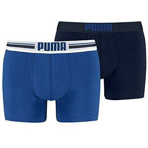 PUMA PUMA Placed Logo Boxer 2p Boxershorts voor heren (2 stuks), Blauw