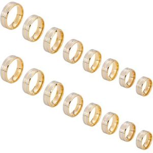 UNICRAFTALE Tweekleurige roestvrijstalen groefring voor dames, blanco gouden metalen ring, lege ronde ringen voor het maken van sieraden