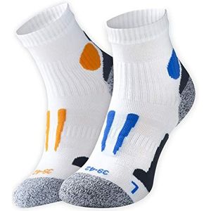 STARK SOUL Unisex sokken 2074_A, 1 paar wit/blauw, 1 paar wit/oranje