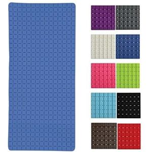 MSV Douche/bad anti-slip mat badkamer - rubber - blauw - 76 x 36 cm - met zuignappen