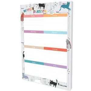 Collins Debden Maru weekplanner A4 met kattenmotief, 7 dagen, 60 vellen, wit papier