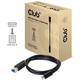Club 3D CAC-1524 USB 3.1 kabel G2 type C naar B-stekker, 1 m, zwart