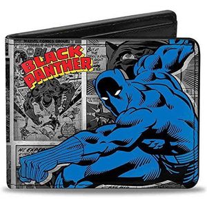 Marvel Comics x000D Panther Action portemonnee met dubbele klep, zwart, poser/blokken, grijs/geel/rood/blauw