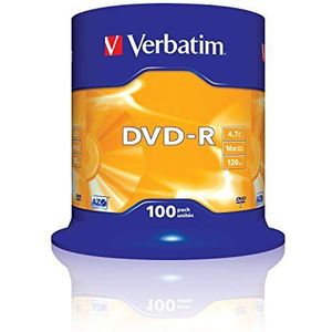 Verbatim 2330529 43549 100 stuks DVD-R 16x 4.7GB verguld