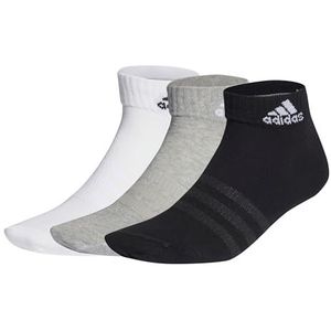 adidas Uniseks Thin and Light 3 paar lage sokken, medium grijs heather/wit/zwart, M