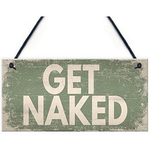RED OCEAN Get Naked Shabby Chic bord om op te hangen - verjaardagscadeau voor u