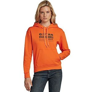 G-STAR RAW Core Originals Dames Premium Logo Capuchontrui Hoodie Oranje (Signal Orange C235-c622), XXS, oranje (signaal oranje C235-c622)