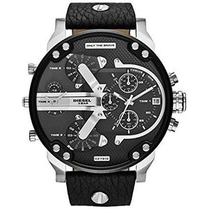 Diesel The Daddies DZ7313 - Horloge - 57 mm - Leer - Zwart