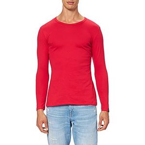 Trigema heren shirt met lange mouwen, rood - rood (kersen 036)