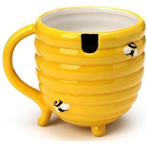 Puckator - Mok / Beker - Upside Down Mug - Bijenkorf - 300 ml - Keramiek