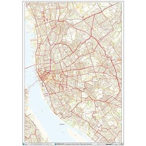 XYZ Maps Liverpool City Centre wandkaart, A0, 1189 x 841 mm