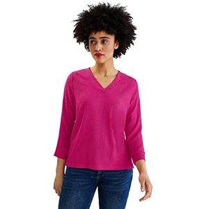 Street One A319413 T-shirt voor dames, 3/4 mouwen, Heet Roze.