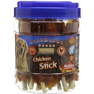 Nobby Trakteer voor honden, emmer, kipnet, stick, gecoat, 450 g