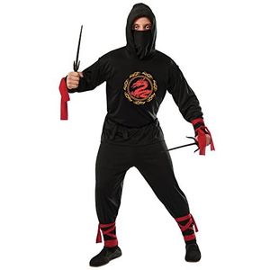 Bristol Novelty Ninja-kostuum voor volwassenen, zwart, 301590STD000