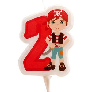 Dekora - 345256 piratenkaars | verjaardagskaars 2D van de piraten, voor kindertaarten - nummer 2