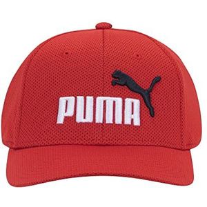 PUMA Evercat Mesh Stretch Fit Baseball Cap pour homme, Rouge/Bleu, L-XL