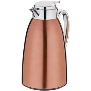 Cilio Venezia Thermos 1 liter, koperrood, Ø 14 cm, H 27 cm, theepot van gelakt roestvrij staal, met Easy Touch-sluiting, houdt dranken 12 uur warm of 24 uur koud