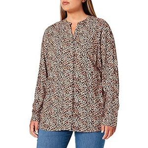 Samoon blouse 1/1 mouw blouse voor dames, lichtbruin tannine