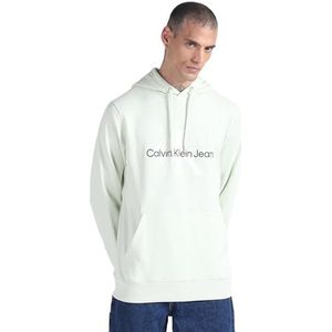 Calvin Klein Jeans Regelmatige Monologo seizoensgebonden hoodie hoodie heren, kanariegroen