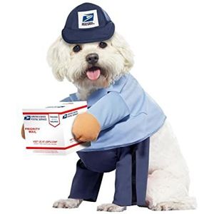 USPS Postdrager kostuum voor honden, blauw, maat XS