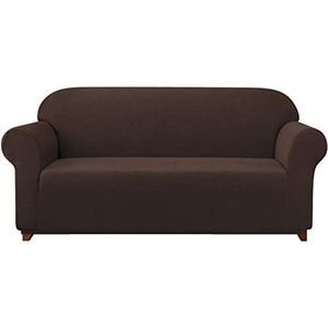 Subrtex eendelige uitbreidbare sofahoes, fauteuilhoes, met elastische armleuningen, sofabescherming (voor 2-zits, chocoladebruin)