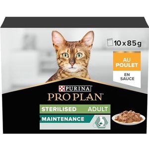 PRO PLAN - Nutrisavour Sterilised – kip – tassen voor volwassen katten 10 x 85 g – 4 stuks