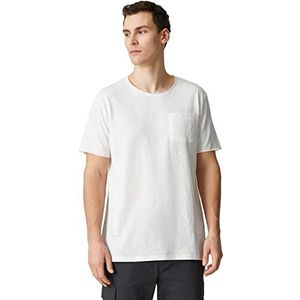 Koton T-shirt basique à manches courtes pour homme Coupe ajustée, Écru (010), S