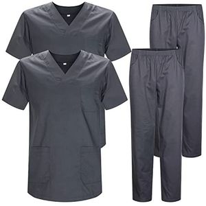 Misemiya - Verpakking van 2 stuks – uniformset voor unisex – medisch uniform met bovendeel en broek �– Ref.2-8178, Grijs 22