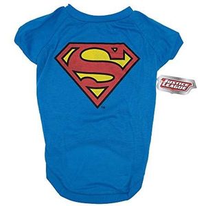 DC Comics For Dogs honden-T-shirt met Superman-logo, maat L, koningsblauw