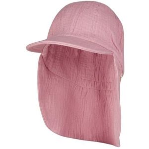 Sterntaler Zonnehoed met nekbescherming met hoog katoengehalte, uniseks, Roze fluweel