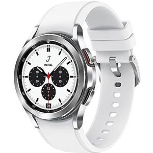 Samsung Galaxy Watch4 Classic Smartwatch, roestvrij staal, draaibare lunette, wellnesstracker, fitnesstracker, 2021, zilver (zilver), 42 mm