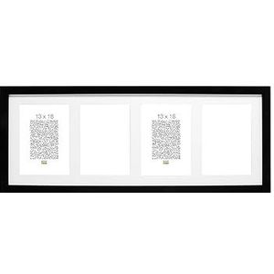 Deknudt Frames S66KA4 fotolijst voor 4 foto's, verticaal, 13 x 18 cm, zwart